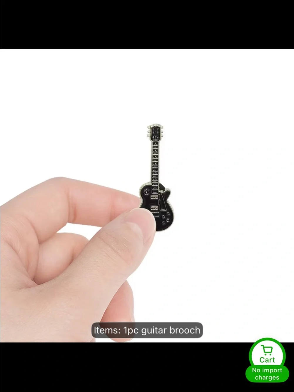 Black Guitar Pin Brooch - Decorative Music Accessory